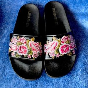 Alberta Ferretti BlackPink Flower Slides NeverUsed Made in Italy 🇮🇹